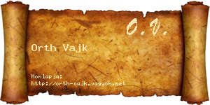 Orth Vajk névjegykártya